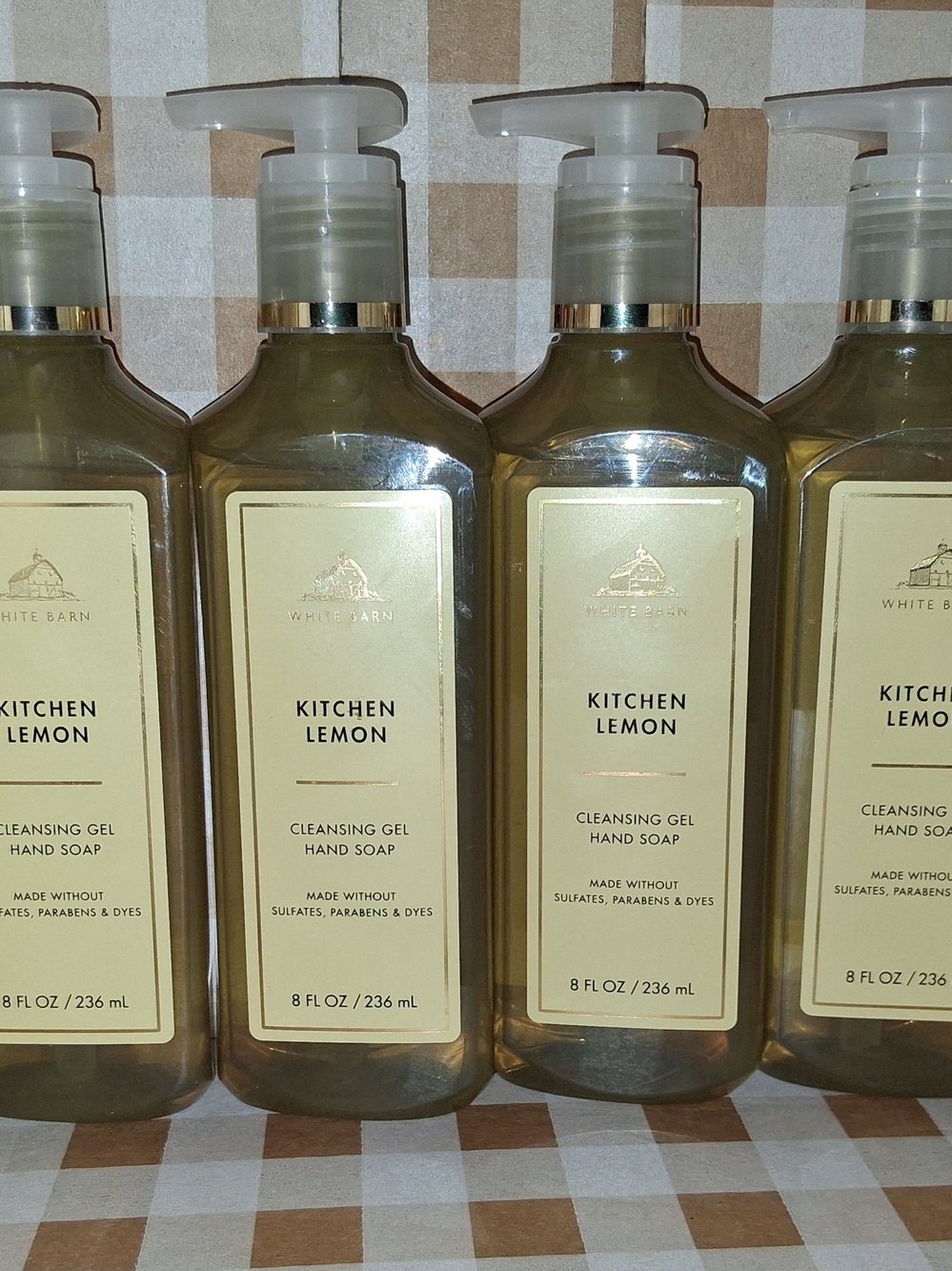 White Barn Kitchen Lemon Cleansing Gel Hand Soap 8 Oz. Each  SET OF 4 NEW
